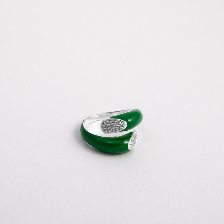 Anello Etch Wrap Grass Con Cristalli