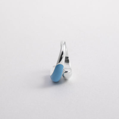 Anello bombato toi et moi aperto in argento sterling 925 smaltato a mano di colore lilla. Prodotto in Italia