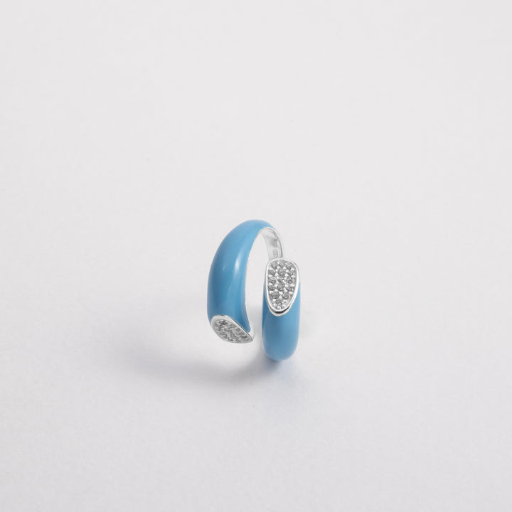 Anello Etch Wrap Azzurro Con Cristalli