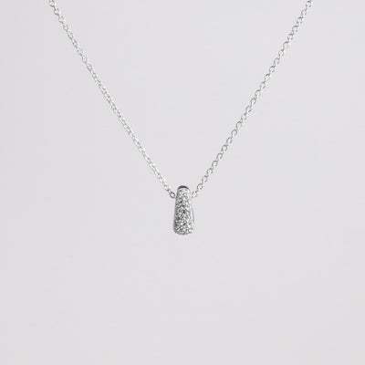 BLACK ETCH DROP SILVER NECKLACE WITH PAVÉ