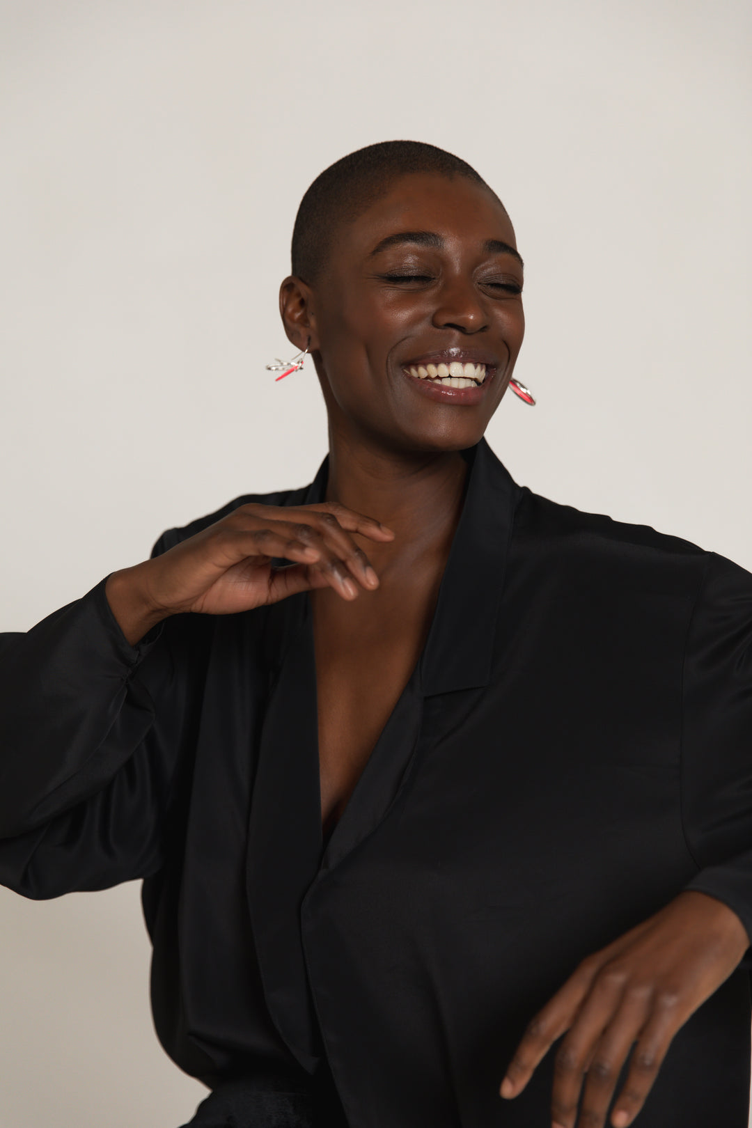 PINK ETCH LINES SILVER PENDANT EARRINGS