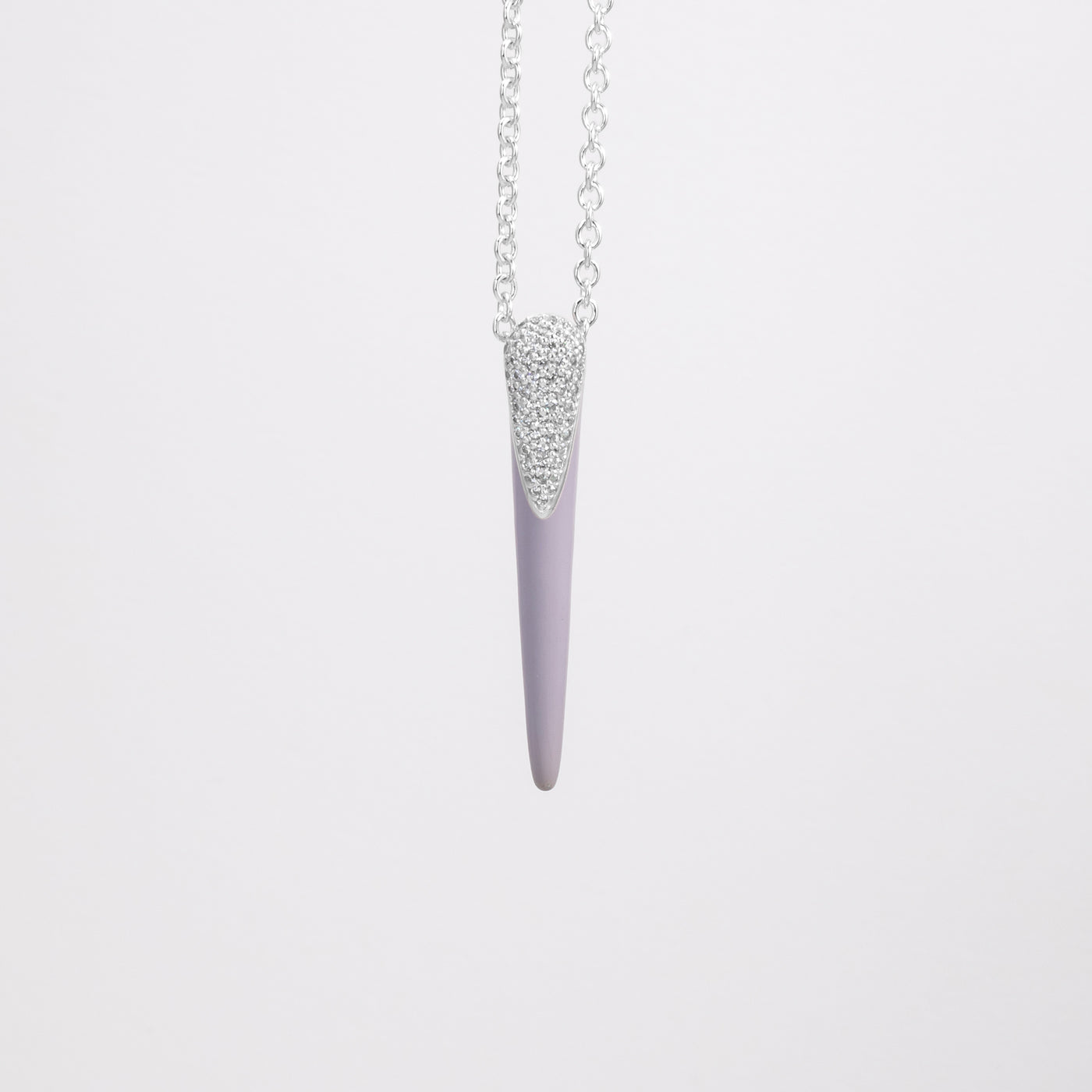 LILAC ETCH LINES NECKLACE WITH PAVÉ