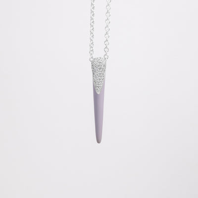 LILAC ETCH LINES NECKLACE WITH PAVÉ