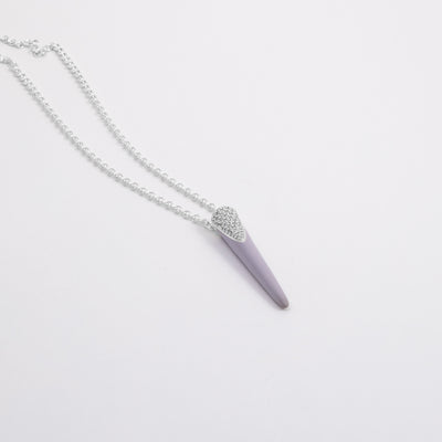 LILAC ETCH LINES NECKLACE WITH PAVÉ