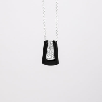 BLACK NECKLACE WITH PAVÉ