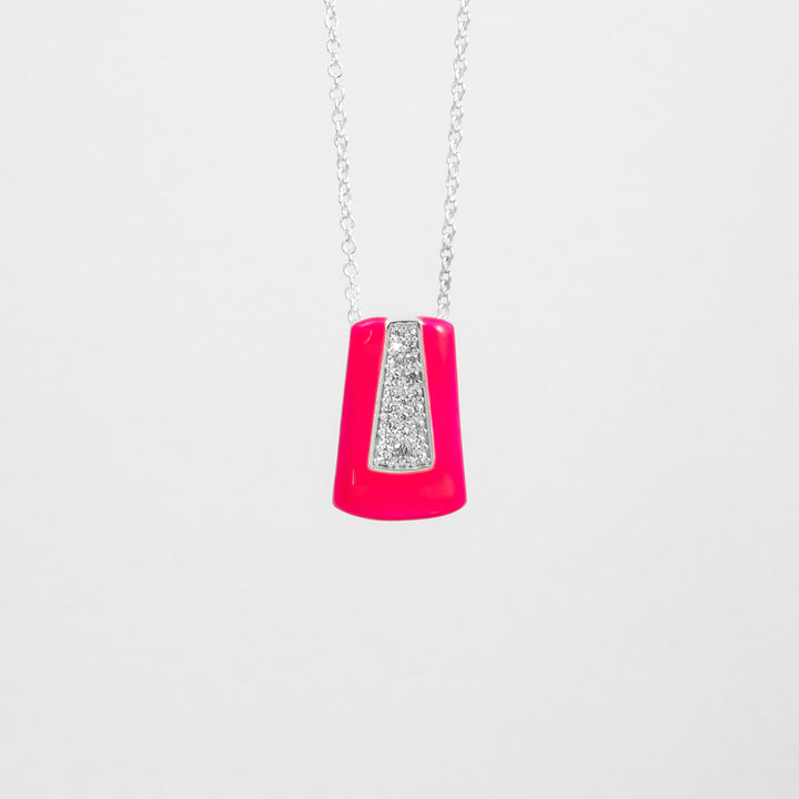 GREEN ETCH NECKLACE WITH PAVÉ