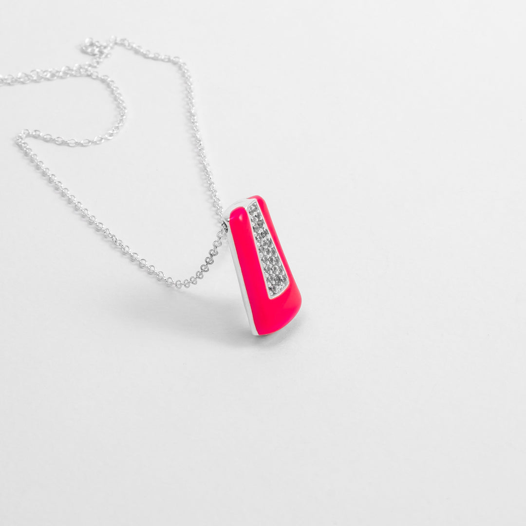GREEN ETCH NECKLACE WITH PAVÉ