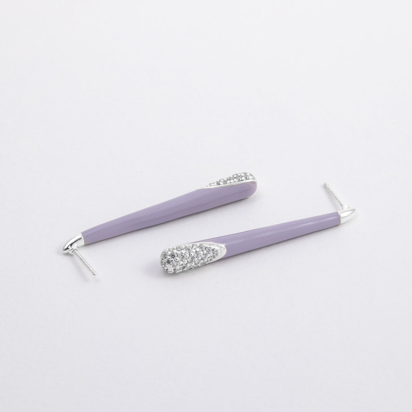 LILAC ETCH LINES SILVER EARRINGS