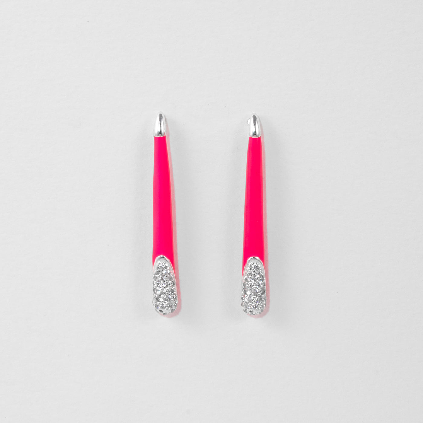 PINK ETCH LINES SILVER EARRINGS