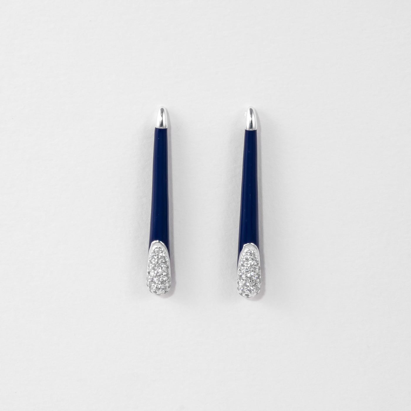 BLUE ETCH LINES SILVER EARRINGS