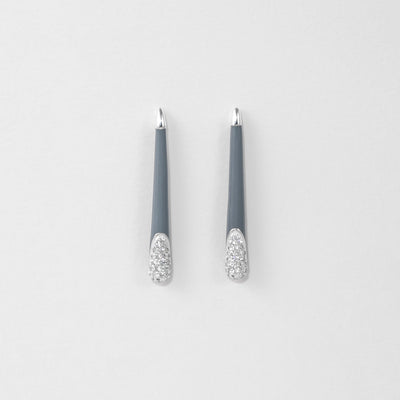 GREY ETCH LINES SILVER EARRINGS