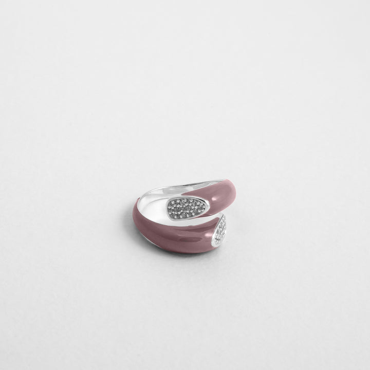 Anello Etch Wrap Rosa Antica Con Cristalli