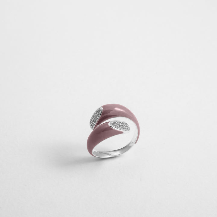 Anello Etch Wrap Rosa Antica Con Cristalli