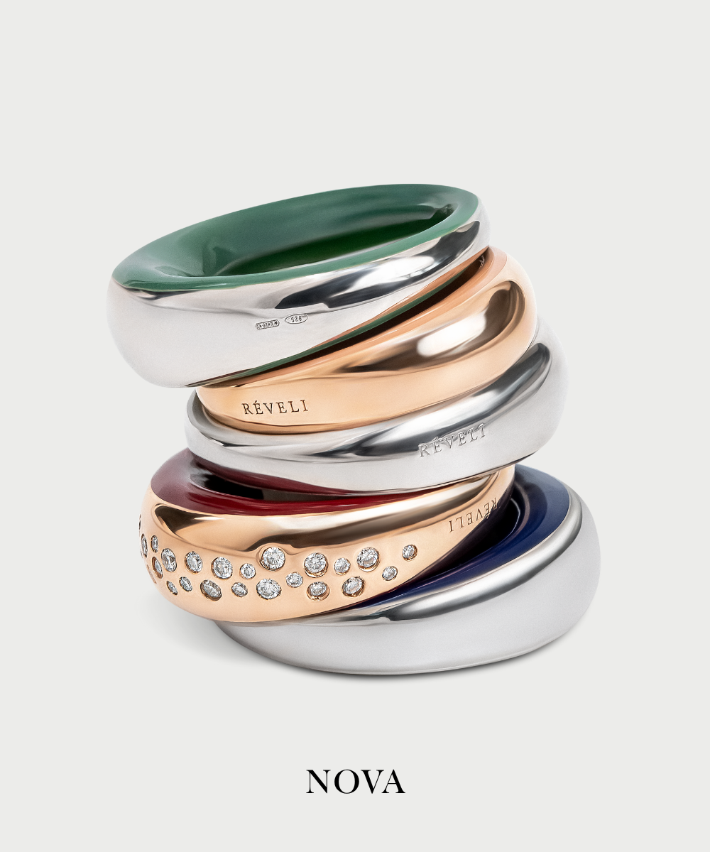 Collezione Nova Réveli, gioielli di design essenziale in argento e smalto
