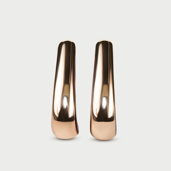 Orecchini stud in oro rosa bombato scultoreo smalto rouge  collezione NOVA brand Reveli 