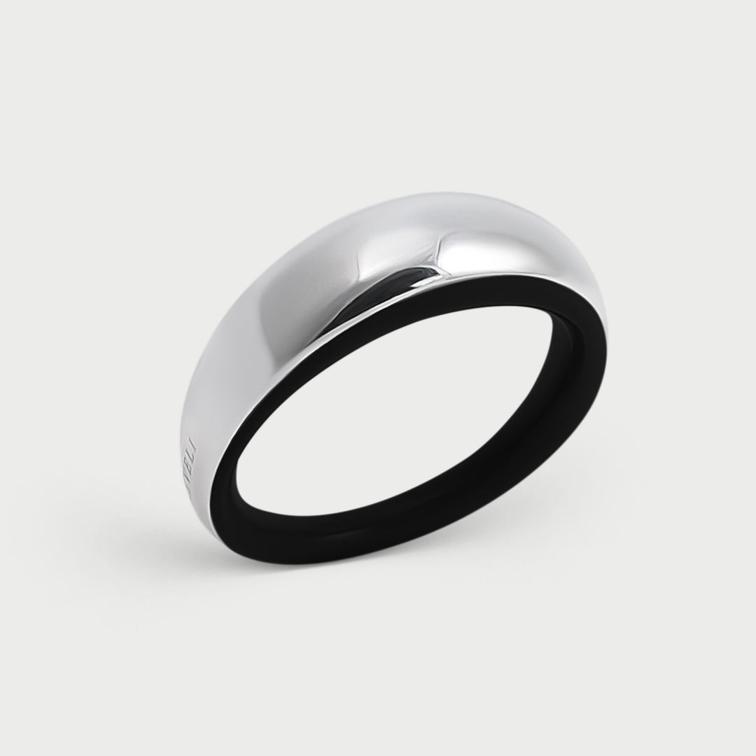 Black Etch Dome Ring 