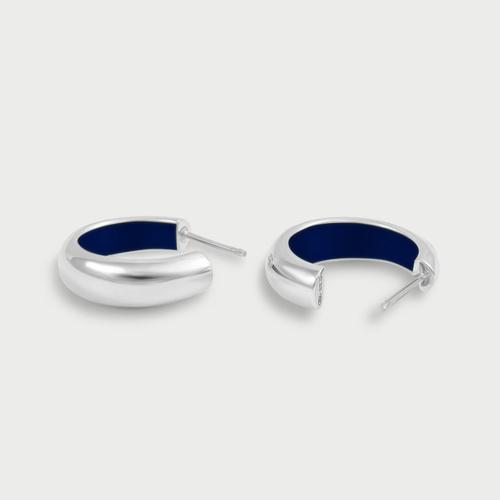 Orecchini Etch Double Face Blu