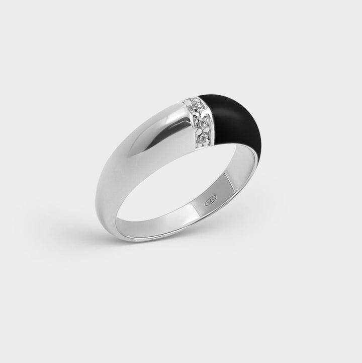 Anello Etch Nero Luce
