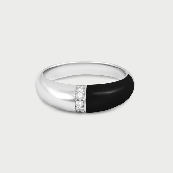 Anello Etch Nero Luce