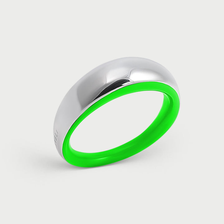 Anello Etch Bombato Verde
