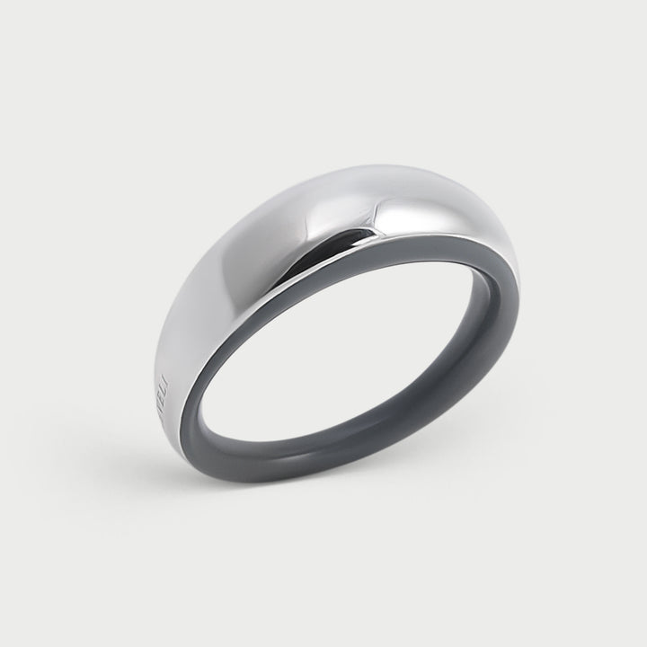 Grey Etch Dome Ring