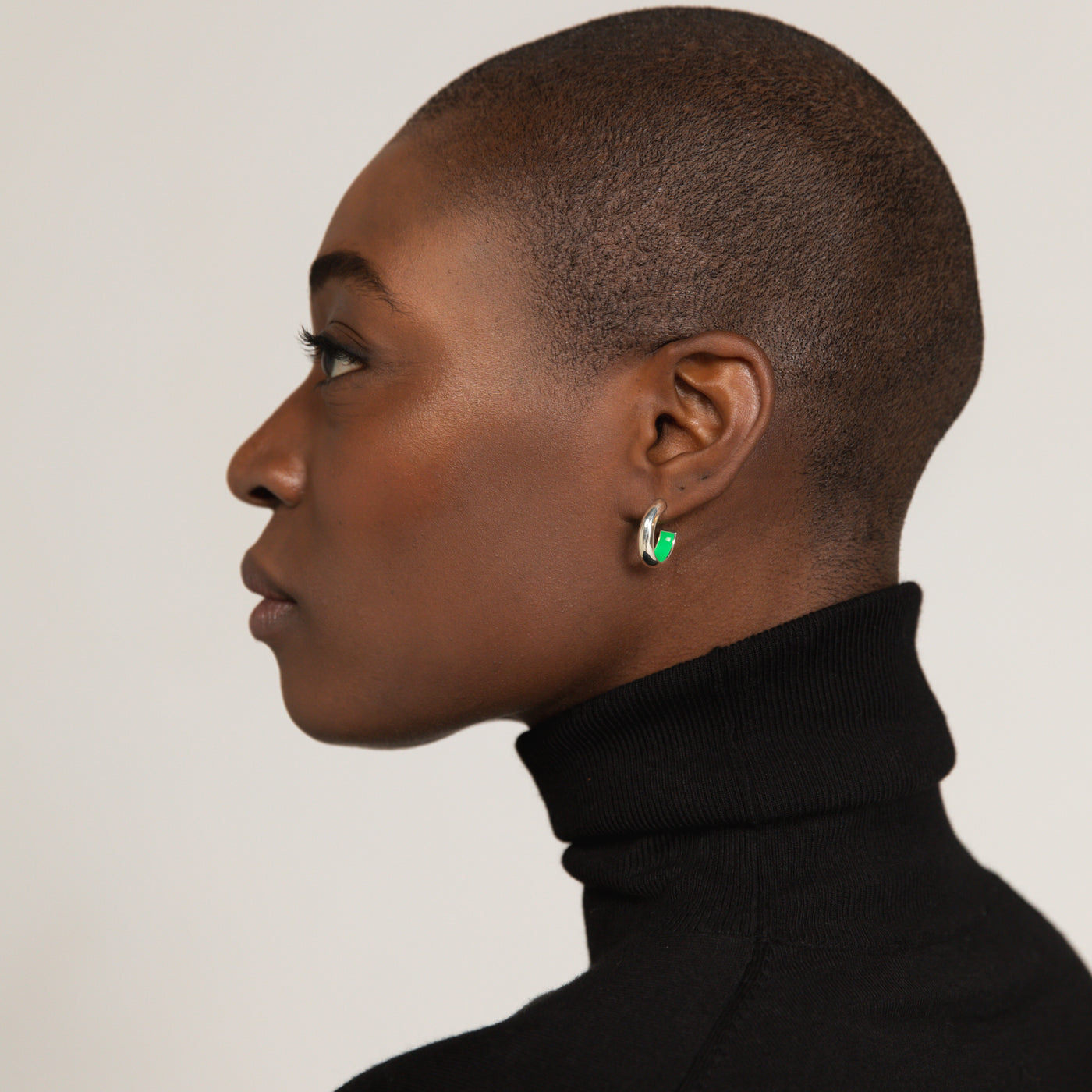 GREEN ETCH HOOP EARRINGS