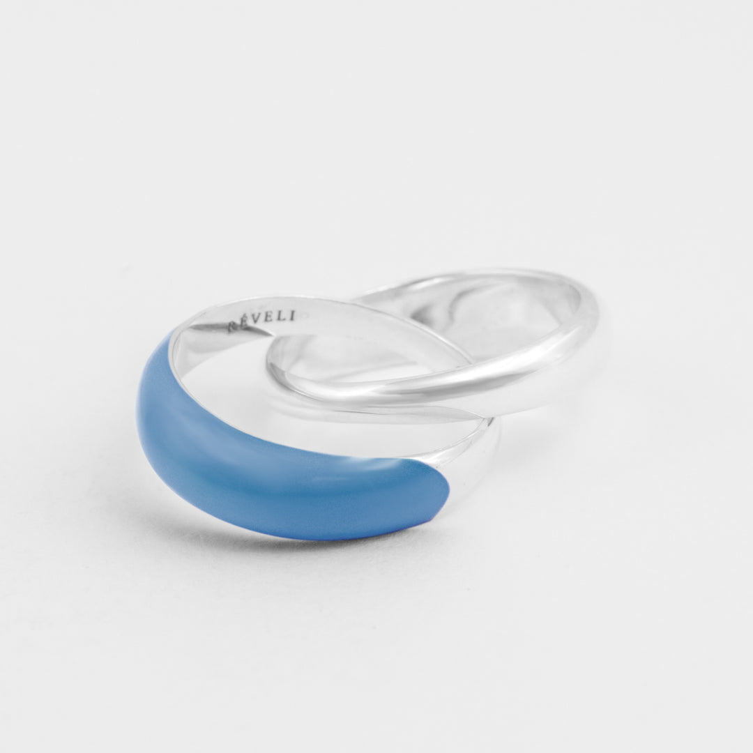 Anello Etch Duo Azzurro