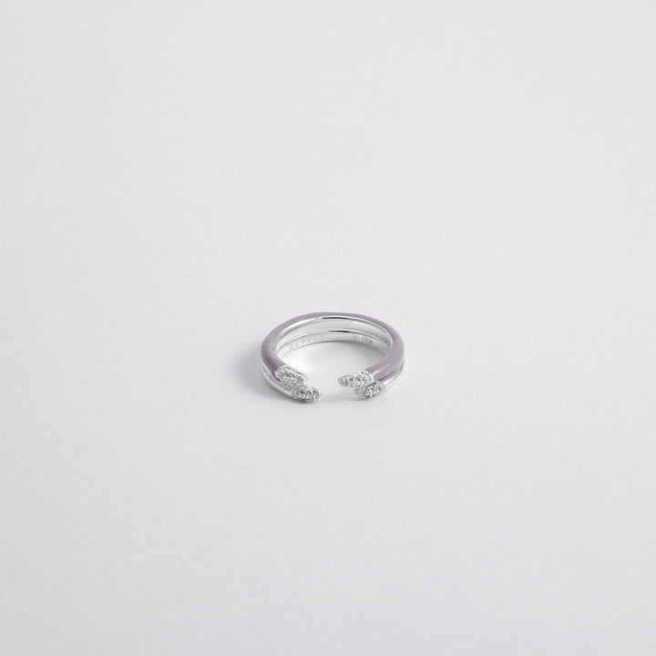 Lilac ETCH LINES TRIPLE SILVER RING