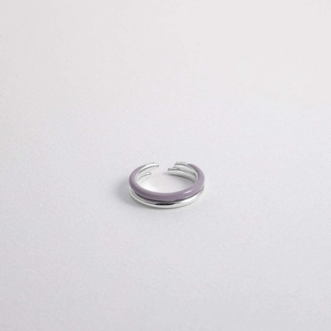Lilac ETCH LINES TRIPLE SILVER RING