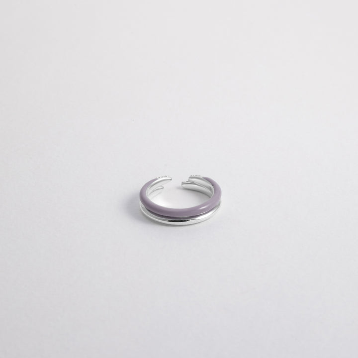 Lilac ETCH LINES TRIPLE SILVER RING