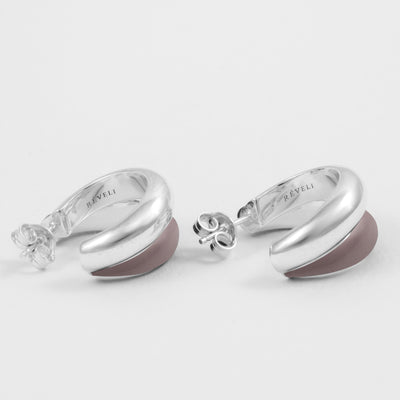 Hand-enameled 925 sterling silver rose antique double earrings. Produced on Italy . Réveli